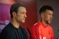 FC Bayern Muenchen's Niko Kovac (L) is accompanied by Ivan Perisic (R)